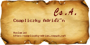 Csapliczky Adrián névjegykártya