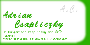 adrian csapliczky business card